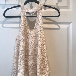 Cream colored lace tank juniors never worn